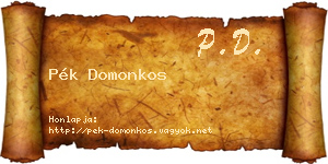Pék Domonkos névjegykártya